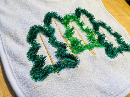 Fringed Christmas Tree Outline 3 In A Row