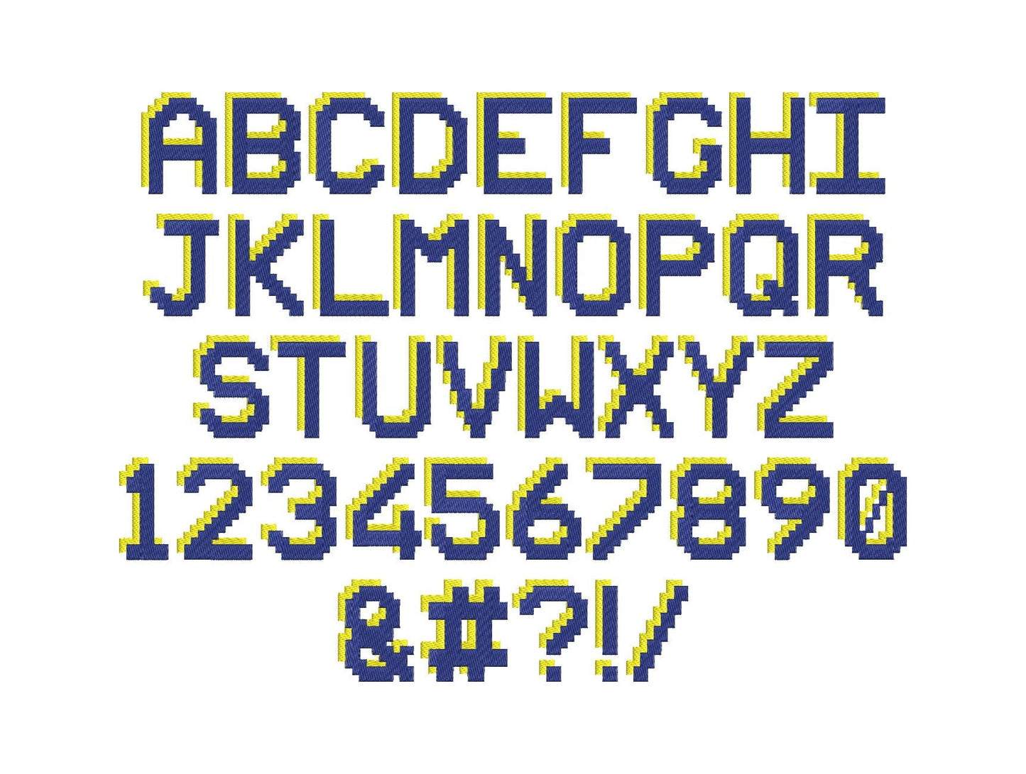Miner Bricks Pixel Shadow Font