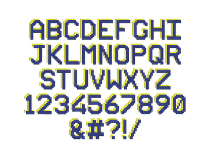 Miner Bricks Pixel Shadow Font