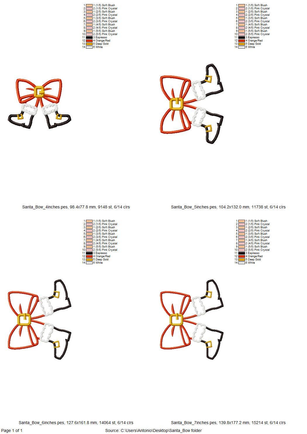 Christmas Santa Pants Bow Split Side Seam