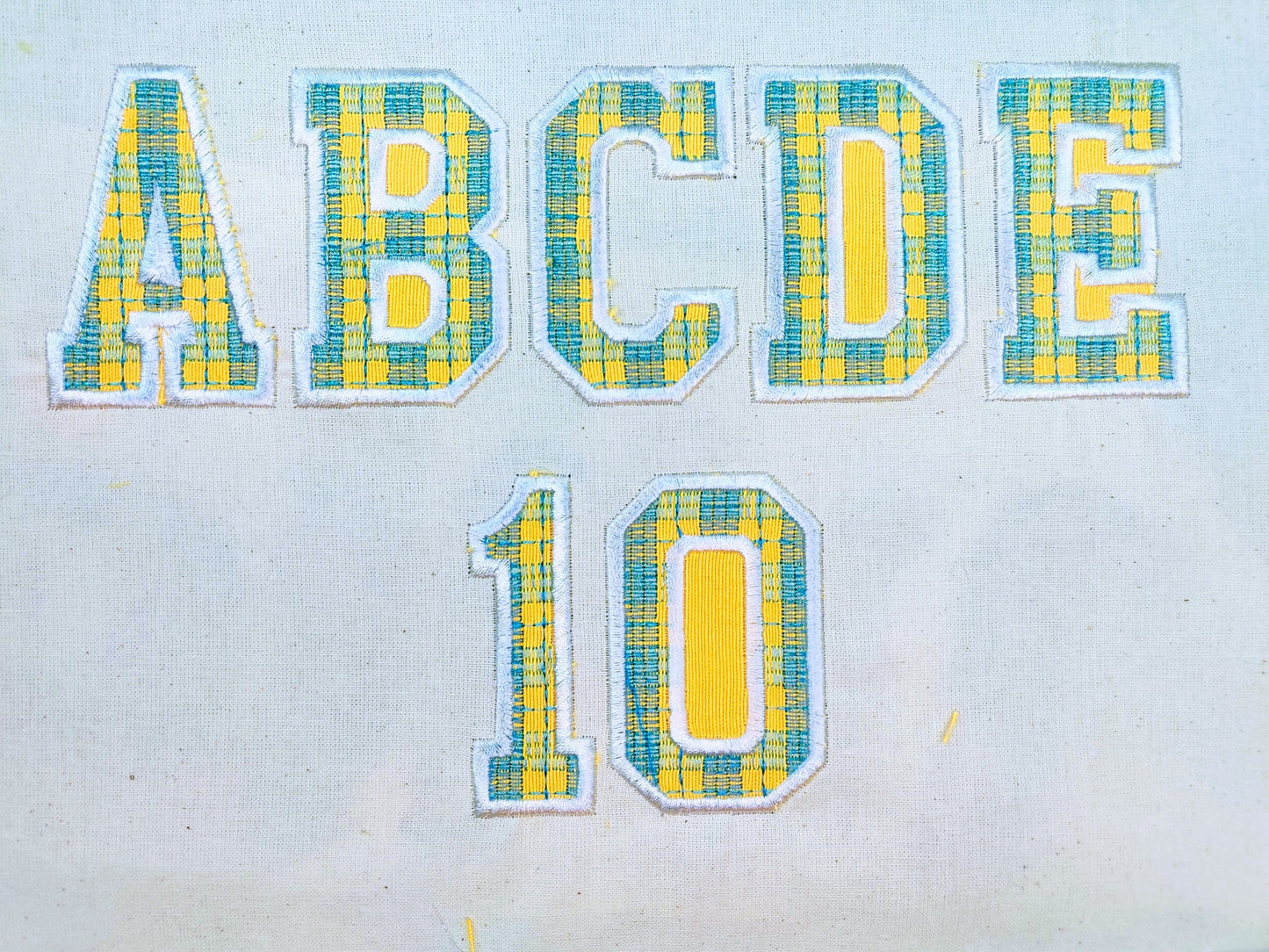 Buffalo Plaid Patterned Varsity Sport Font Applique