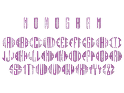 Scalloped Plaid Buffalo Circle Monogram Font