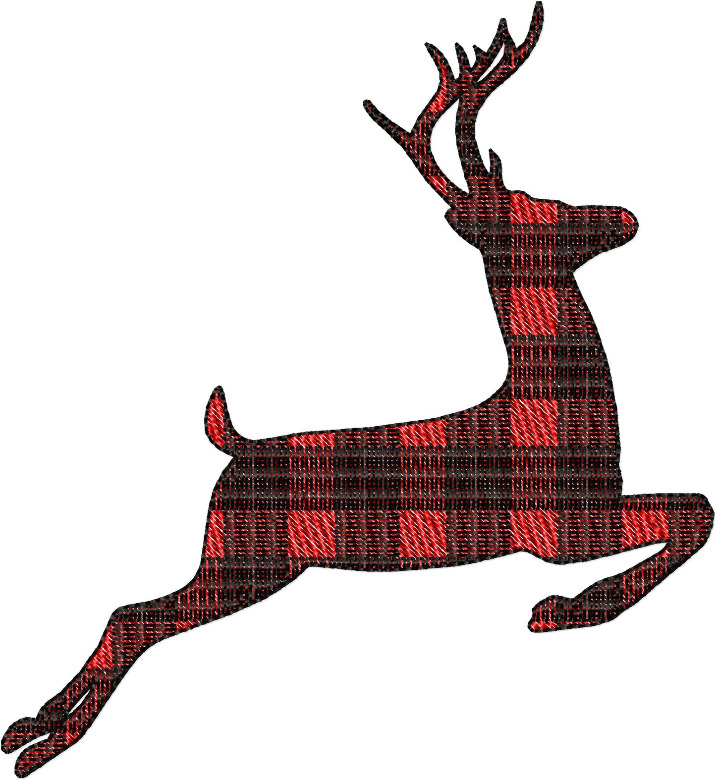 Gingham Plaid Deer Silhouette