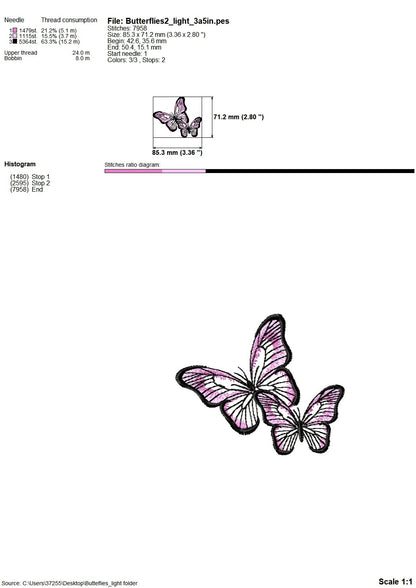 Realistic Small Butterfly Set of 4