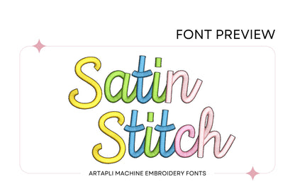 Satin Stitch and Outline Handwritten Font
