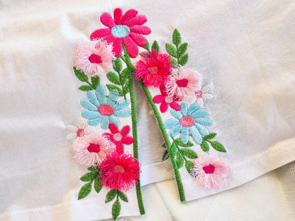 Fringed Floral Split Side Seam