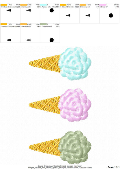 Fringed Mini Ice Cream Waffle Cone