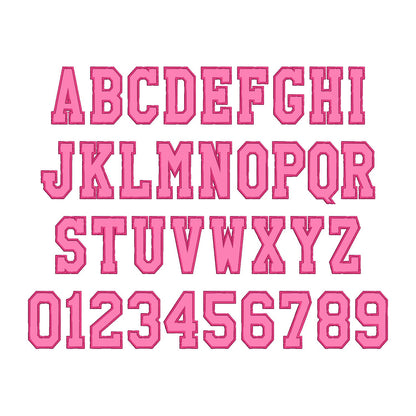 Narrow Varsity Athletic Sport Font Applique
