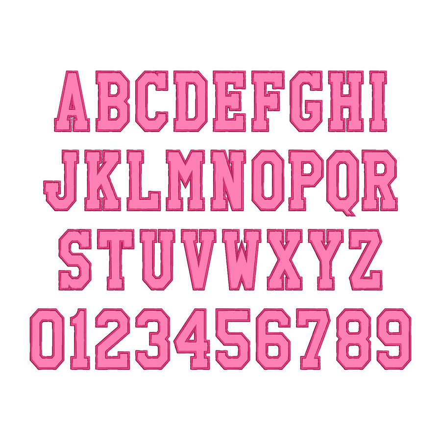 Narrow Varsity Athletic Sport Font Applique