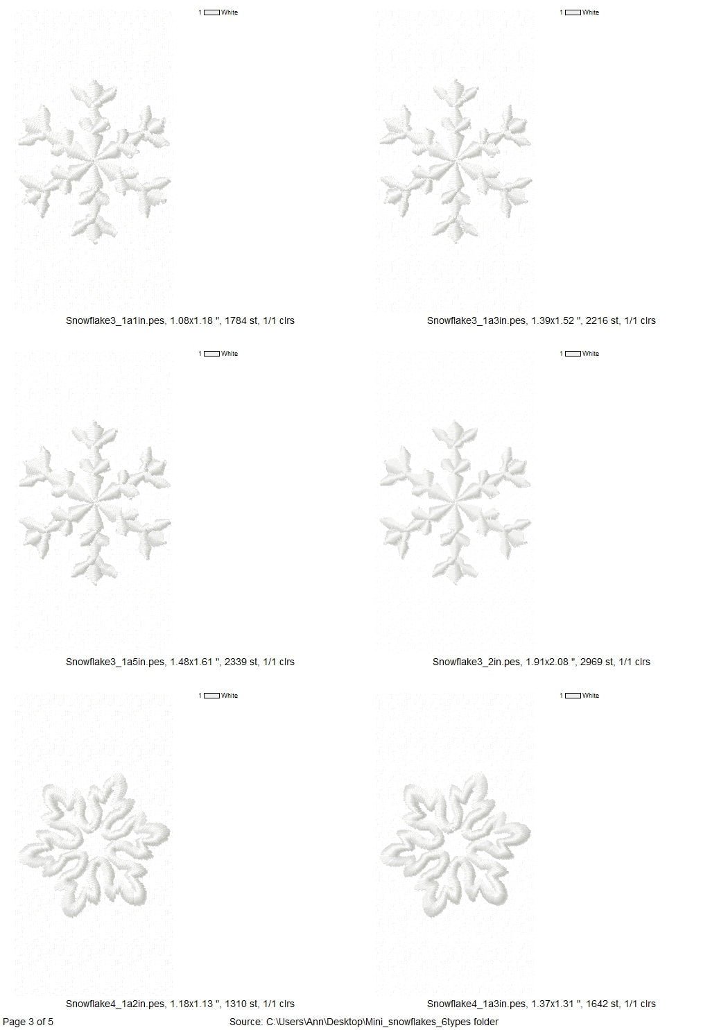 Snowflake Set of 5 and Bling Sparkle