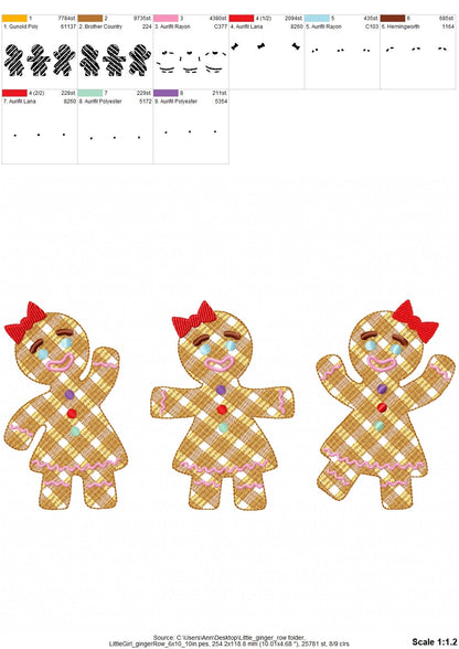 Gingham Christmas Gingerbread Man Trio