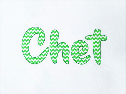 Chevron RIC RAC Font light sketch outline machine embroidery font