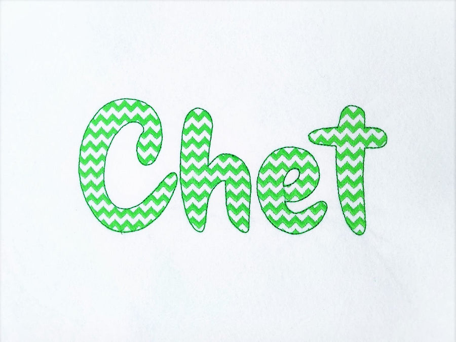 Chevron RIC RAC Font light sketch outline machine embroidery font
