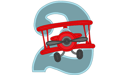 Airplane Birthday Number 2 Two