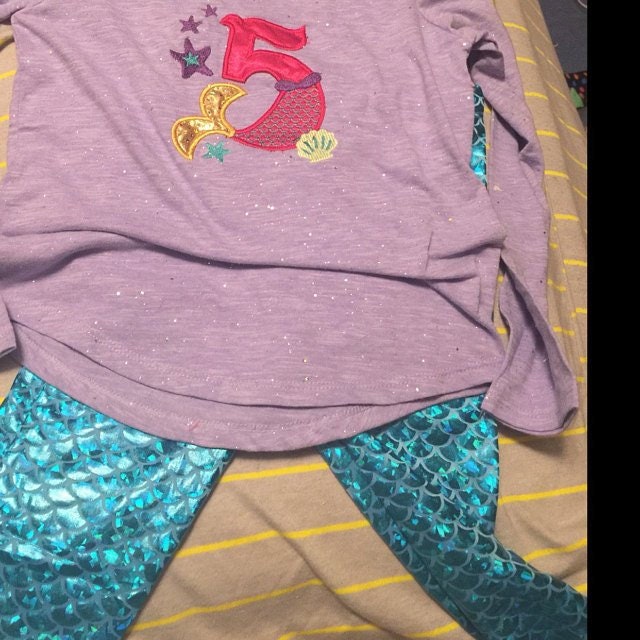 Mermaid Tail Birthday Number 5