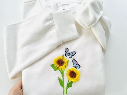 Two Fringed Sunflower and Butterfly