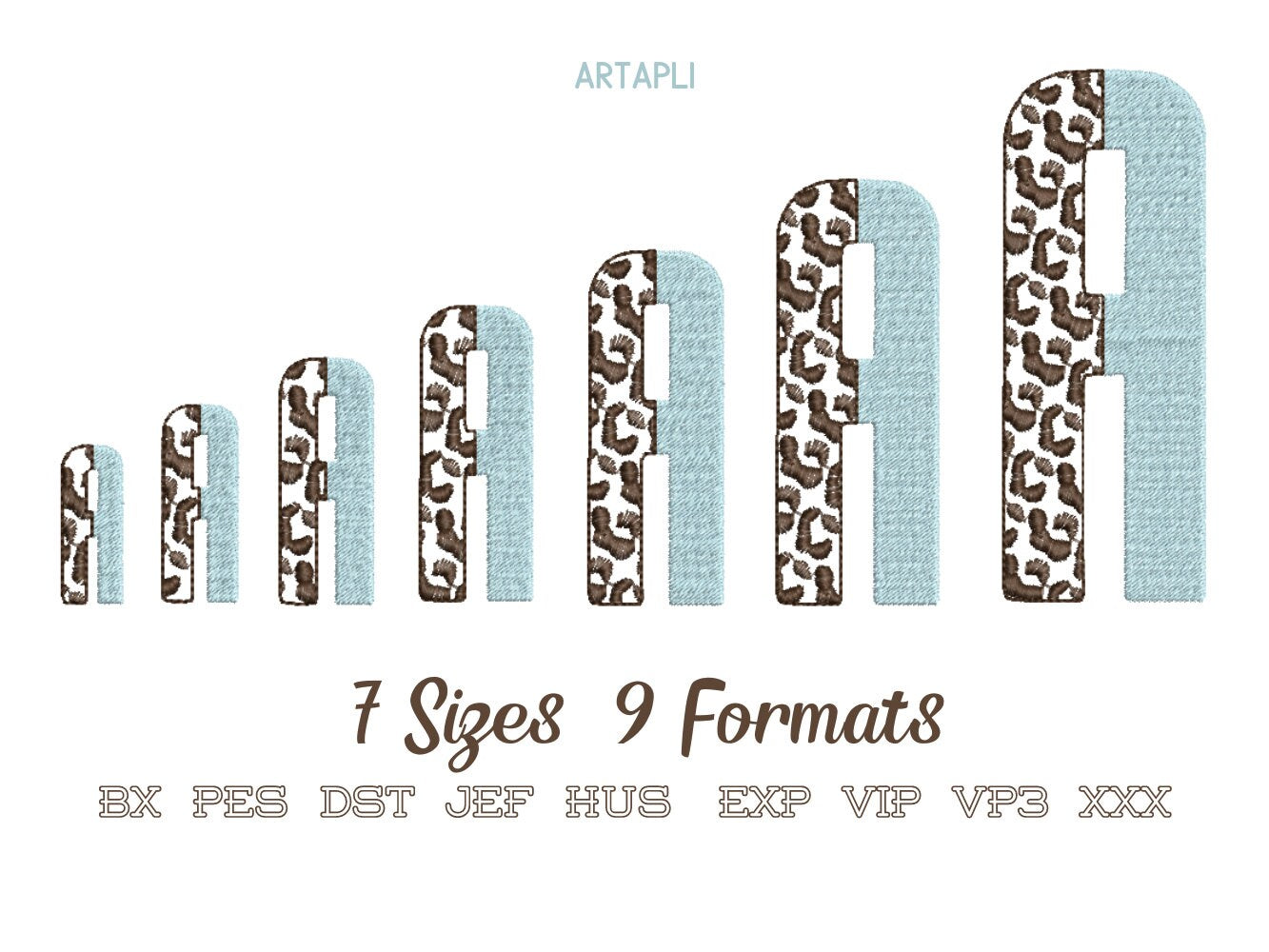 Leopard Spots and Fill Stitch Narrow Split Font