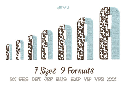 Leopard Spots and Fill Stitch Narrow Split Font