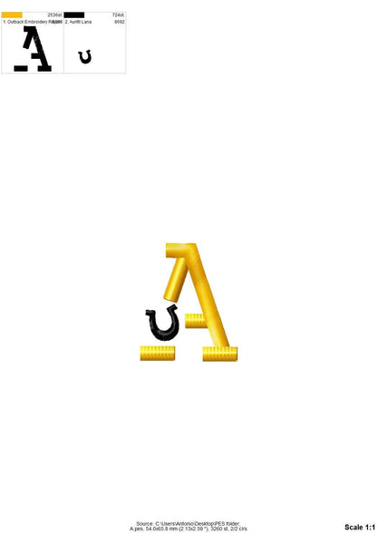 Puffy Puff Foam Horseshoe Font