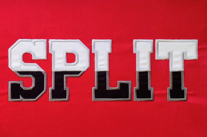 2-Color Athletic Block Split Font Applique