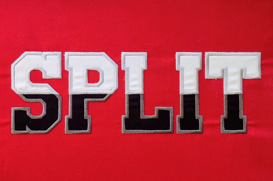 2-Color Athletic Block Split Font Applique