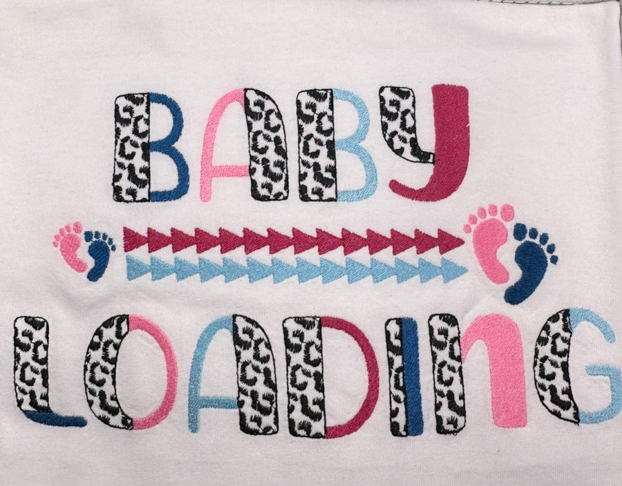 Split Font Leopard spots and fill stitch Duo font 2 colors alphabet