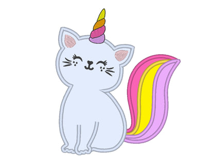 Caticorn Unicorn Kitty Cat Applique