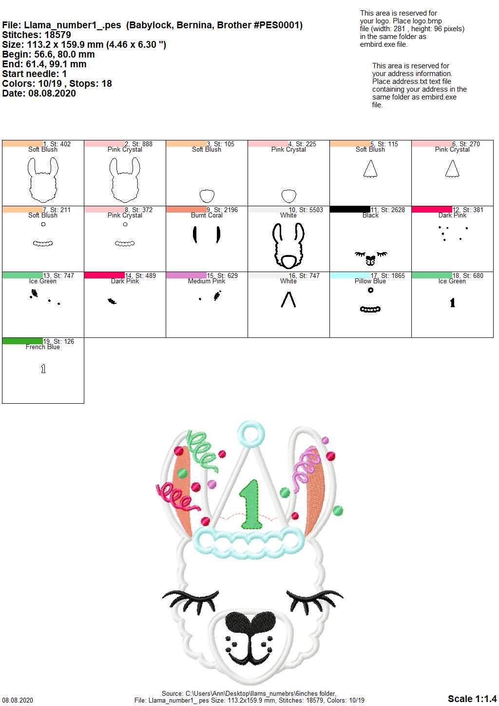 Llama Birthday Hat Number 1