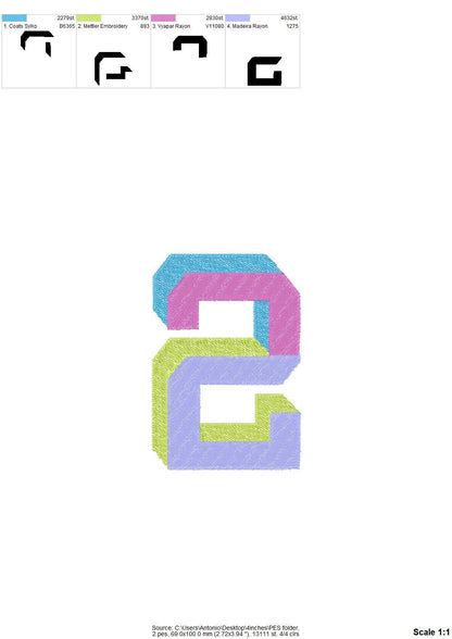 Block Varsity Collegiate Split Shadow Font