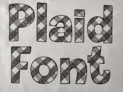 Buffalo Plaid Patterned Light Stitch Block Font