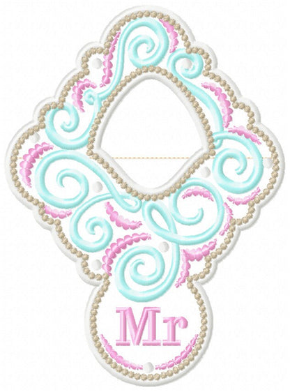 Mr And Mrs Wedding Towel Hanging Hole Topper