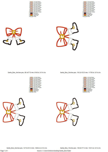 Christmas Santa Bow side bow split seam