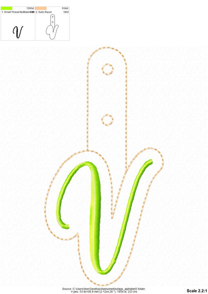 Satin Handwritten Monogram Keychain