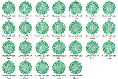 Christmas Fringed Wreath Ornament with Monogram