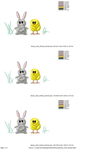 Fringed Easter Bunny and Chick Friends