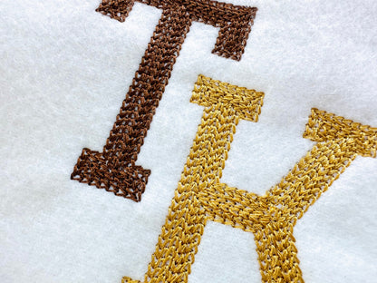 Chain Hand Stitch Effect Varsity Collegiate Font