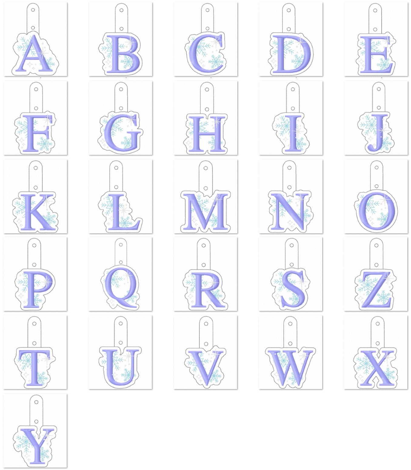 Christmas Snowflake Monogram Keychain