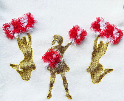 Glitter Cheerleader with Fringed Pom Poms Set