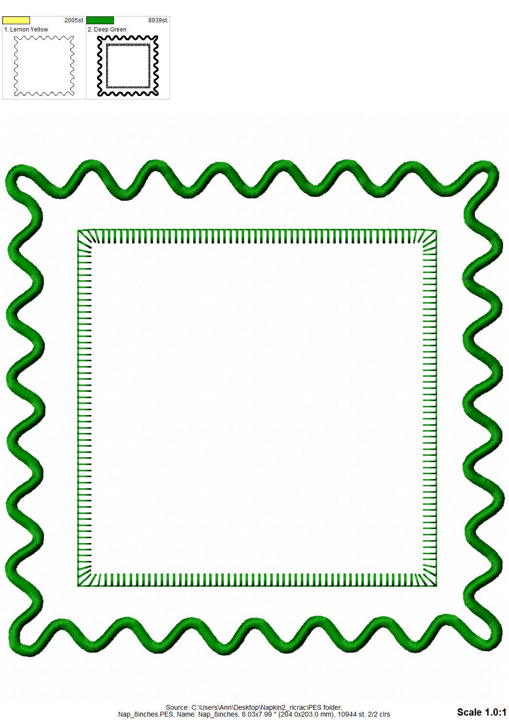 Ric Ric Edge Napkin ITH