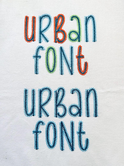 2-Color Urban Chain Stitch Font