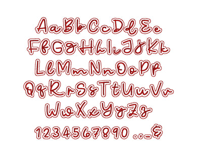 Glitter vinyl HTV applique mini handwritten satin stitch Rose FONT