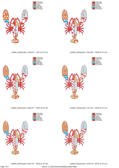 Patchwork Patterned Lobster Crawfish