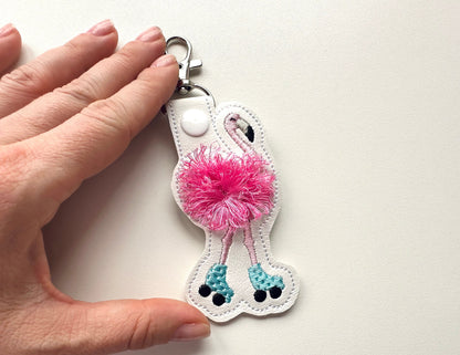 Fringed Flamingo Roller Keychain