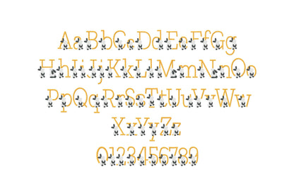 Satin Stitch Bunny Font Set of 3