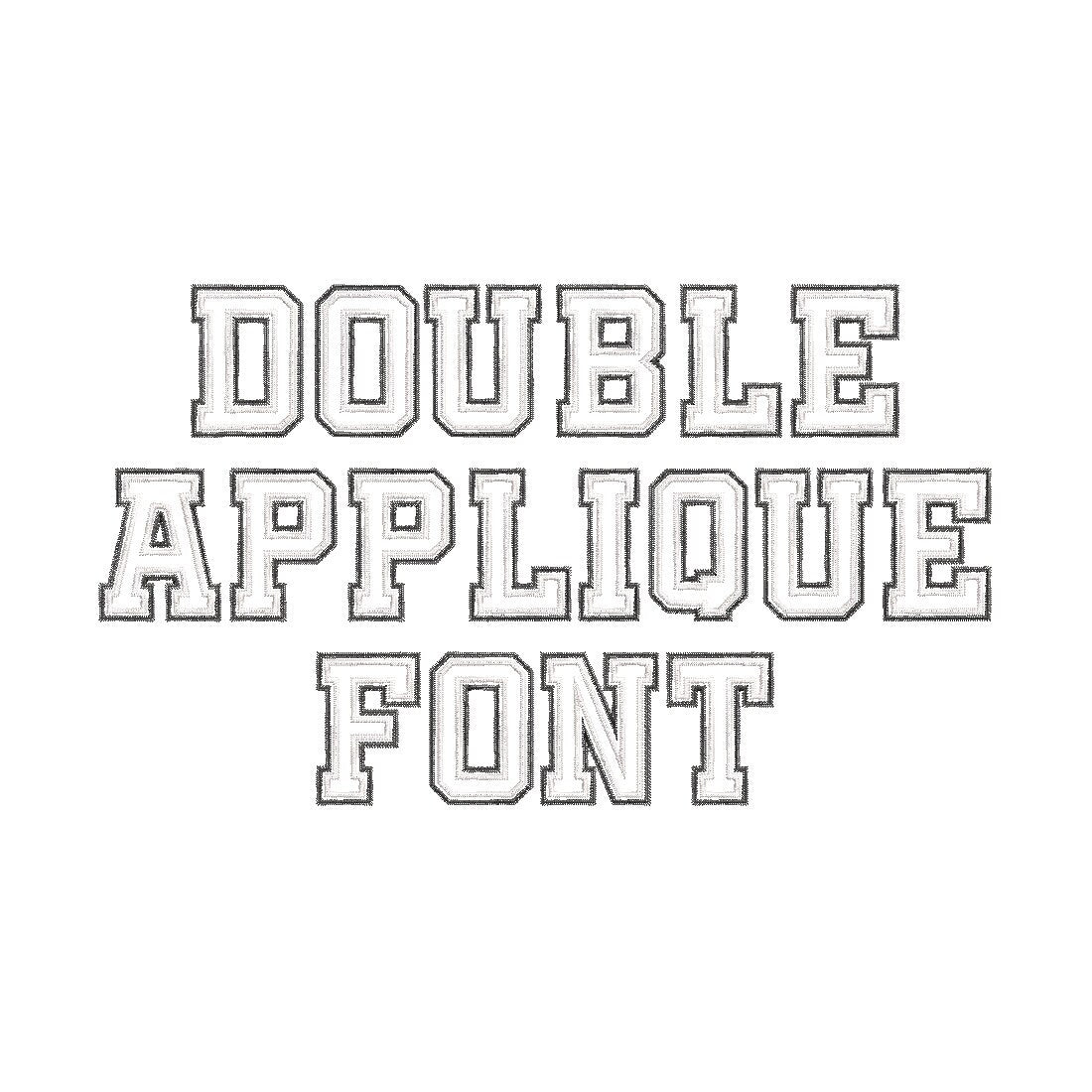 Large 2-Layers Applique Zig Zag Outline Font