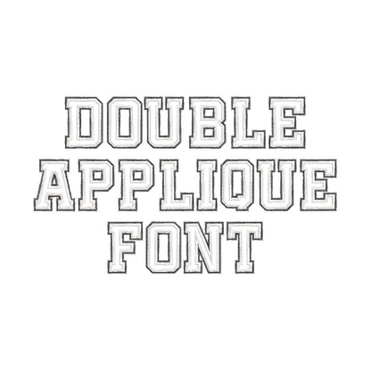 Large 2-Layers Applique Zig Zag Outline Font