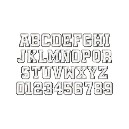 Large 2-Layers Applique Zig Zag Outline Font