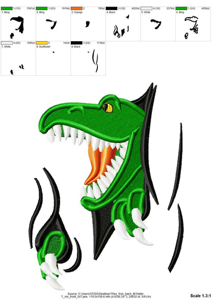 Front and Back T-Rex Applique