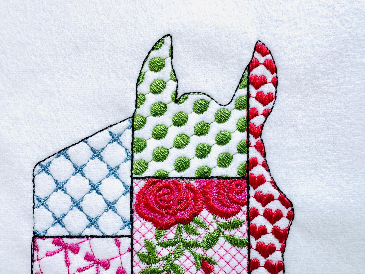 Patchwork Horse face Farm animal patterned Horse head silhouette