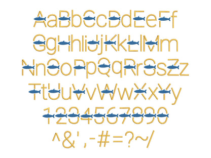 Satin Stitch Fish Font